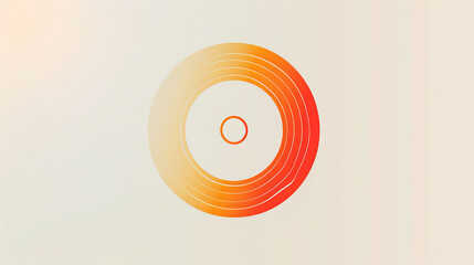Abstract concentric circles in warm orange tones on a white background