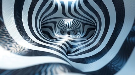 Immerse yourself in an artwork that bends reality, with an optical illusion composed of tessellating geometric patterns that create the illusion of movement and waves.