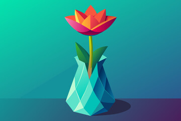 Tulips In Vassal with gradient Background