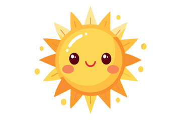A cartoon sun with a smiling face