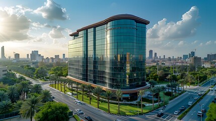Aerial View of Modern Office Building Complex in Jeddah Ai Image