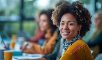 Confident Businesswoman in a Team Meeting