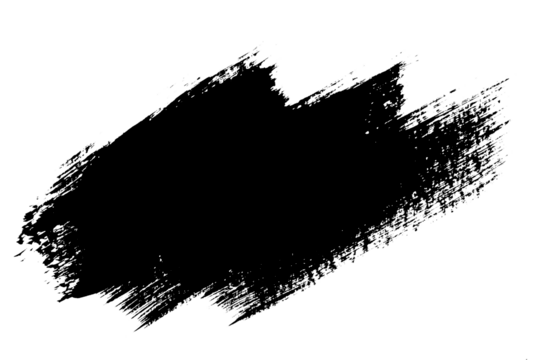 Black brush stroke on empty background