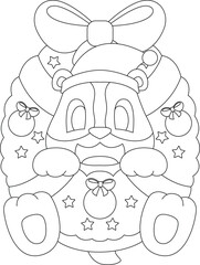 Hamster Christmas Ribbon Animal Vector Graphic Art Illustration