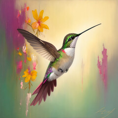 hummingbird and flower