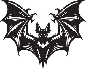 Fototapeta premium Halloween black horror bat flying vector illustration.