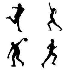 silhouette of a person exercising icon set