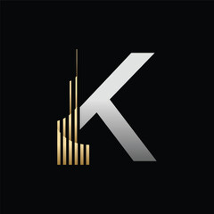 Letter K tower logo design vector,editable eps 10