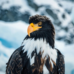 Obraz premium Photo stellers sea eagle in nature