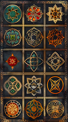 Celtic patterns set vector image