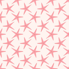 pattern of cartoon-style decorative sea stars, capturing the essence of underwater life. vibrant marine starfish illustrations, perfect for adding a touch of oceanic charm to your design projects.