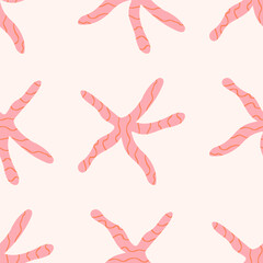 pattern of cartoon-style decorative sea stars, capturing the essence of underwater life. vibrant marine starfish illustrations, perfect for adding a touch of oceanic charm to your design projects.