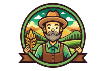 A man in a hat holding a stalk of wheat