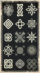Celtic patterns set vector image