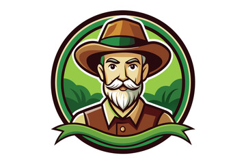 A man wearing a hat and vest with a beard and mustache