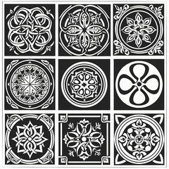 Celtic patterns set vector image