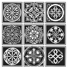 Celtic patterns set vector image