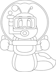 Caterpillar Aquarium Animal Vector Graphic Art Illustration