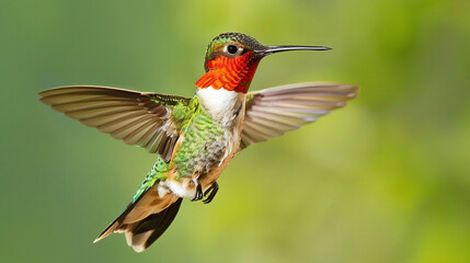 Fototapeta premium Professional photo with best angle capturing the delicate grace of a hummingbird as it hovers mid-air
