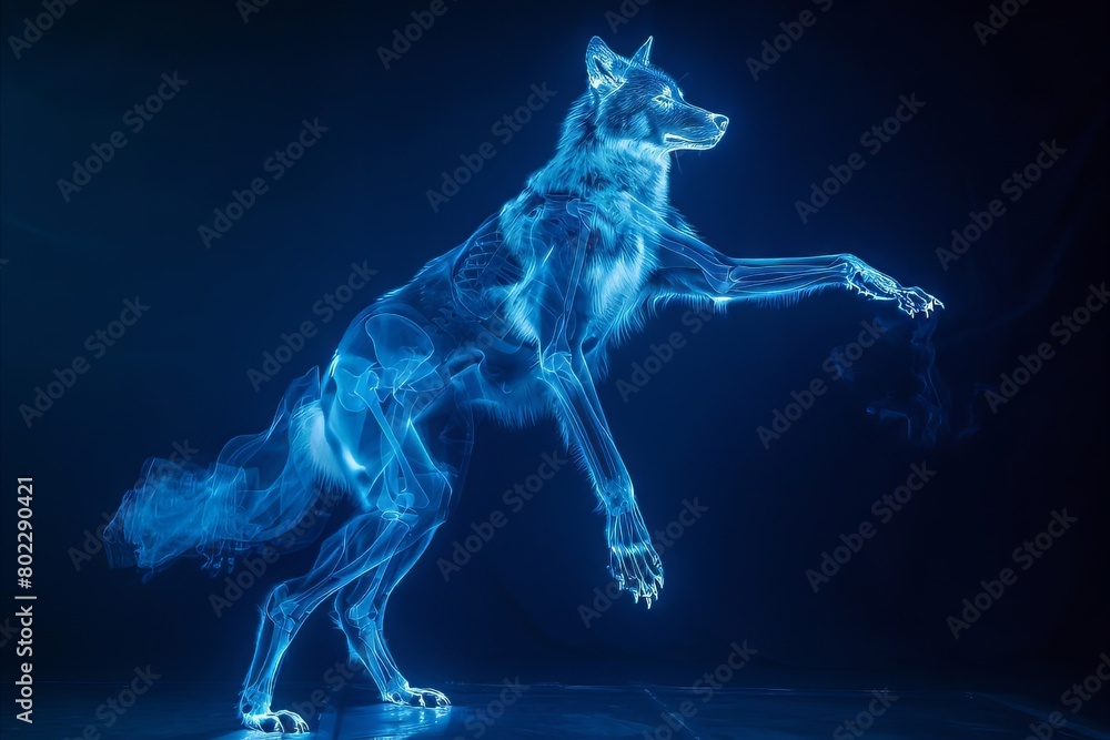 Wall mural wolf xray