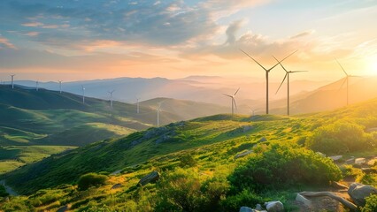 Sustainable Practices in Green Energy Sectors: A Corporate Report on ESG Metrics. Concept Sustainability Reports, Corporate Social Responsibility, Green Technology, ESG Metrics, Environmental Impacts - obrazy, fototapety, plakaty