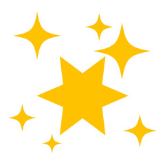 A yellow star with five points is surrounded by five other stars - stock vector svg