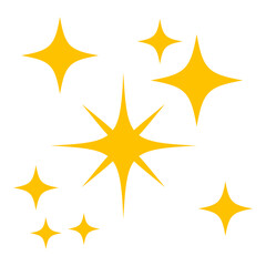 A yellow sparkle star is surrounded by other stars - stock vector svg