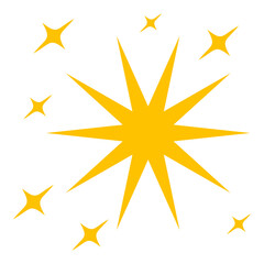 Radiant yellow star with glowing starburst effect - stock vector svg