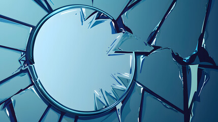 Illustration of a broken mirror with sharp edges to depict self-harm.


