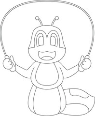 Caterpillar Skipping rope Jump rope Animal Vector Graphic Art Illustration