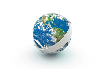 Modern globe connections network design. Globe surrounding arrow concept. The concept for global...