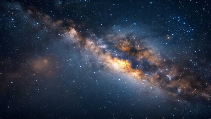 Fototapeta premium Stars of the Milky Way Galaxy Captured in Soft Focus During Long Exposure. Concept Night Photography, Milky Way, Long Exposure, Soft Focus, Stars