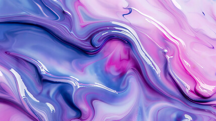 Closeup of a vibrant purple and pink marble texture resembling fluid art paint
