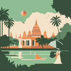 celebretion in thailand, vector illustration flat 2