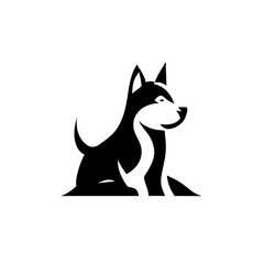 simple clean minimal creative bold sitting westie dog logo, vector illustration flat 2