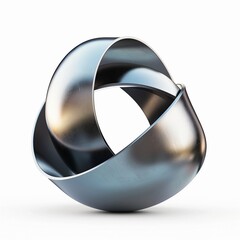 A 3D metal object. A conceptual logo. 3d rendering