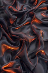 Colorful background of flowing black fabric. Smooth and soft. 