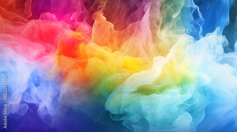 Wall mural Abstract rainbow colored smoke background