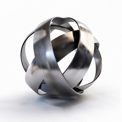 A 3D metal object. A conceptual logo. 3d rendering