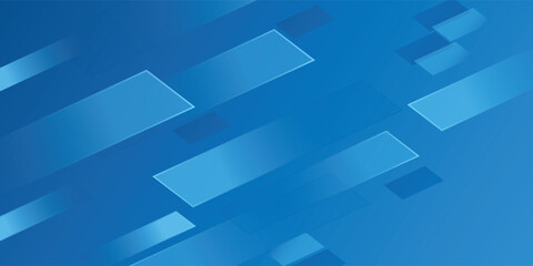 Blue background with abstract box rectangle geometric shapes modern element for banner, presentation design and flyer