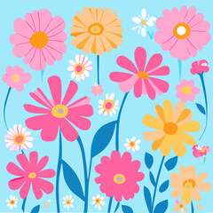 flowers, vector illustration flat 2
