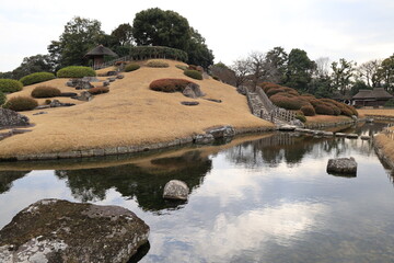 A scene of the Japanese garden in Koraku-en Park	