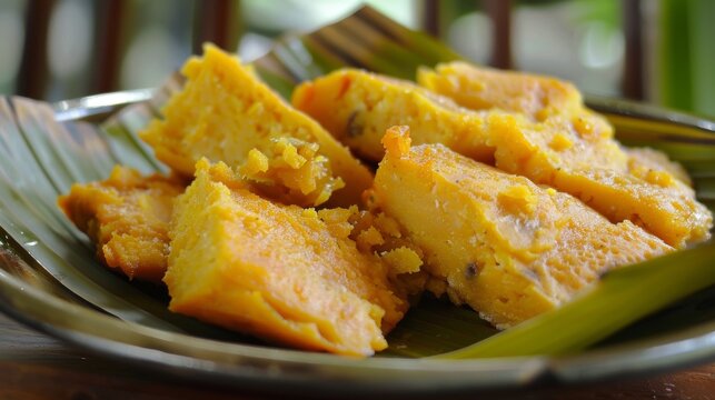 Dishes of Barbadian cuisine Concis. Restaurant serving.