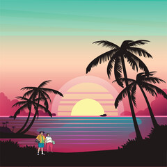 Summer Time Enjoy T-Shirt Design