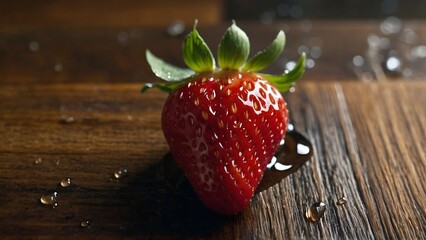 Strawberries on a wooden cutting board