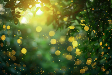 Obraz premium Ethereal Sunbeams Dance Through Enchanted Forest