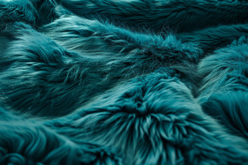 Obraz premium Teal Tranquility Luxurious Faux Fur Texture in Deep Ocean Hues