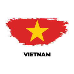 Flag of Vietnam, brush stroke background