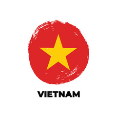 Flag of Vietnam, brush stroke background