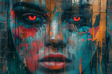 Hypnotic Eyes of Urban Graffiti  A Splash of Street Art Intrigue